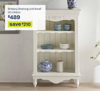 Brittany Shelving Unit Small 131 x 84cm offers at $489 in Early Settler