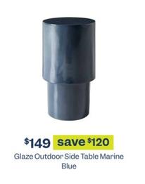 Glaze Outdoor Side Table Marine Blue offers at $149 in Early Settler