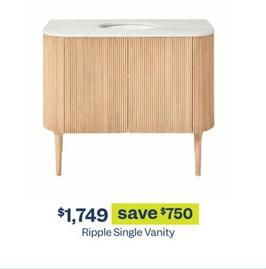 Ripple Single Vanity offers at $1749 in Early Settler