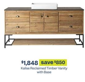 Kalise Reclaimed Timber Vanity with Base offers at $1848 in Early Settler