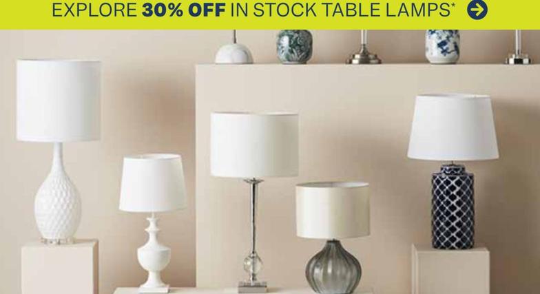 Table Lamps offers in Early Settler