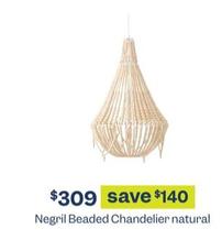 Negril - Beaded Chandelier natural offers at $309 in Early Settler