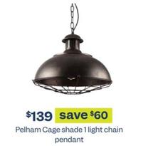 Pelham Cage shade 1 light chain pendant offers at $139 in Early Settler