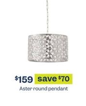 Aster round pendant offers at $159 in Early Settler