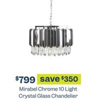 Mirabel Chrome 10 Light Crystal Glass Chandelier offers at $799 in Early Settler