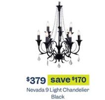 Nevada 9 Light Chandelier Black offers at $379 in Early Settler
