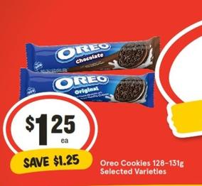 Oreo - Cookies 128‑131g Selected Varieties offers at $1.25 in IGA