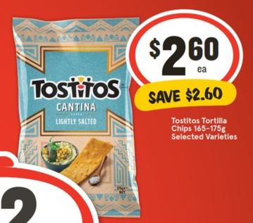 Tostitos - Tortilla Chips 165‑175g Selected Varieties offers at $2.6 in IGA