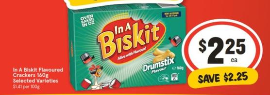 In A Biskit - Flavoured Crackers 160g Selected Varieties offers at $2.25 in IGA