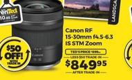 Canon - Rf 15-30mm f4.5-6.3 Is Stm Zoom offers at $849.95 in Ted's Cameras