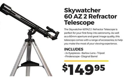 Skywatcher - 60 Az 2 Refractor Telescope offers at $149.95 in Ted's Cameras