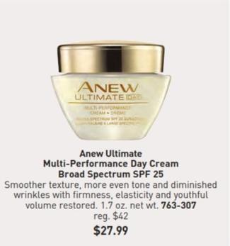 Anew - Ultimate Multi-Performance Day Cream Broad Spectrum Spf 25 offers at $27.99 in Avon