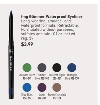 Fmg Glimmer - Waterproof Eyeliner offers at $3.99 in Avon