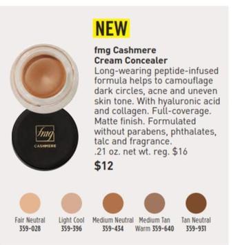 Fmg - Cashmere Cream Concealer  offers at $12 in Avon