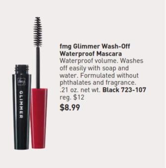 Fmg - Glimmer Wash-Off Waterproof Mascara offers at $8.99 in Avon