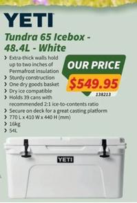 Yeti - Tundra 65 Icebox - 48.4L - White offers at $549.95 in Tentworld