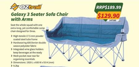 Oztrail - Galaxy 3 Seater Sofa Chair with Arms offers at $129.9 in Tentworld