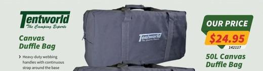 Canvas Duffle Bag offers at $24.95 in Tentworld