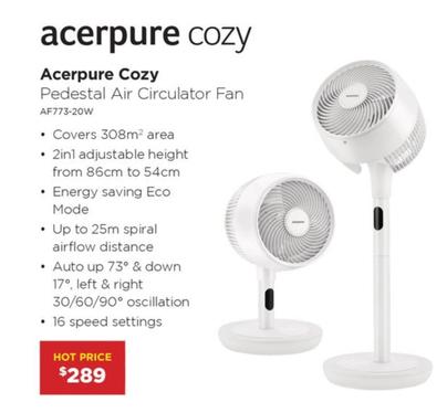 Acerpure - Cozy Pedestal Air Circulator Fan offers at $289 in Bing Lee