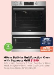Westinghouse - 60cm Built-in Multifunction Oven With Separate Grill offers at $1299 in Bing Lee
