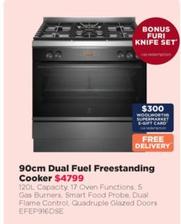 90cm Dual Fuel Freestanding Cooker offers at $4799 in Bing Lee