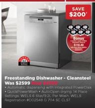 Miele - Freestanding Dishwasher - Cleansteel offers at $2399 in Bing Lee