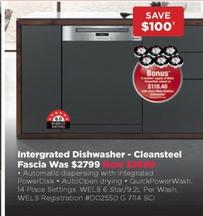 Miele - Intergrated Dishwasher - Cleansteel Fascia offers at $2699 in Bing Lee