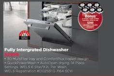 Miele - Fully Intergrated Dishwasher offers at $2999 in Bing Lee