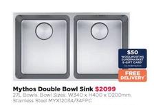 Mythos - Double Bowl Sink offers at $2099 in Bing Lee