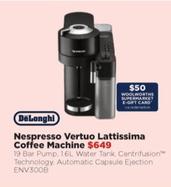 Delonghi - Nespresso Vertuo Lattissima Coffee Machine offers at $649 in Bing Lee