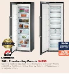 Liebherr - 262l Freestanding Freezer offers at $4799 in Bing Lee