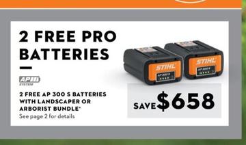Stihl - 2 Free Pro Batteries offers in Stihl