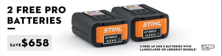 2 Free Pro Batteries offers in Stihl