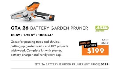 Stihl - Gta 26 Battery Garden Pruner offers at $199 in Stihl