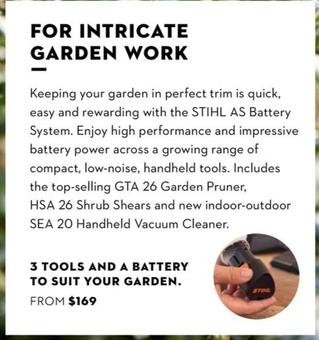 Stihl - As Battery System offers at $169 in Stihl
