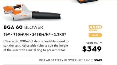Bga 60 Blower offers at $349 in Stihl