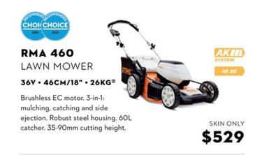 Lawn mower offers at $529 in Stihl