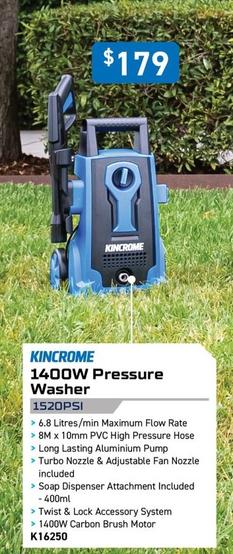 Kincrome - 1400w Pressure Washer offers at $179 in Kincrome
