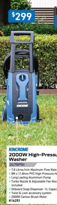 Kincrome - 2000w High-pressure Washer offers at $299 in Kincrome