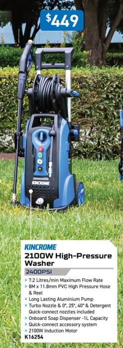 Kincrome - 2100w High-pressure Washer offers at $449 in Kincrome