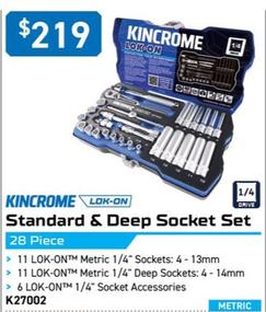 Kincrome - Standard & Deep Socket Set offers at $219 in Kincrome