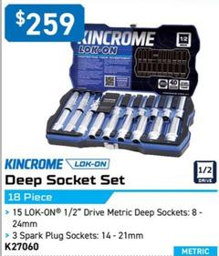 Kincrome - Deep Socket Set offers at $259 in Kincrome