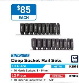 Kincrome - Deep Socket Rail Sets offers at $85 in Kincrome