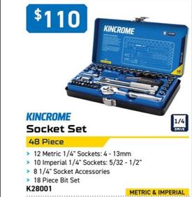 Kincrome - Socket Set 48 Piece offers at $110 in Kincrome