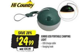Hi Country - Jumbo Usb Portable Camping Light offers at $24.99 in Aussie Disposals