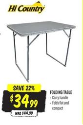 Hi Country - Folding Table offers at $34.99 in Aussie Disposals
