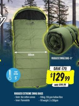 Rugged Extreme Swag Bags offers at $129.99 in Aussie Disposals