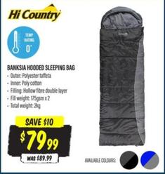 Hi Country - Banksia Hooded Sleeping Bag offers at $79.99 in Aussie Disposals
