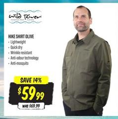 Wild River - Hike Shirt Olive offers at $59.99 in Aussie Disposals