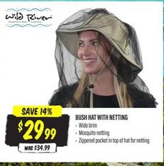 Wild River - Bush Hat With Netting offers at $29.99 in Aussie Disposals